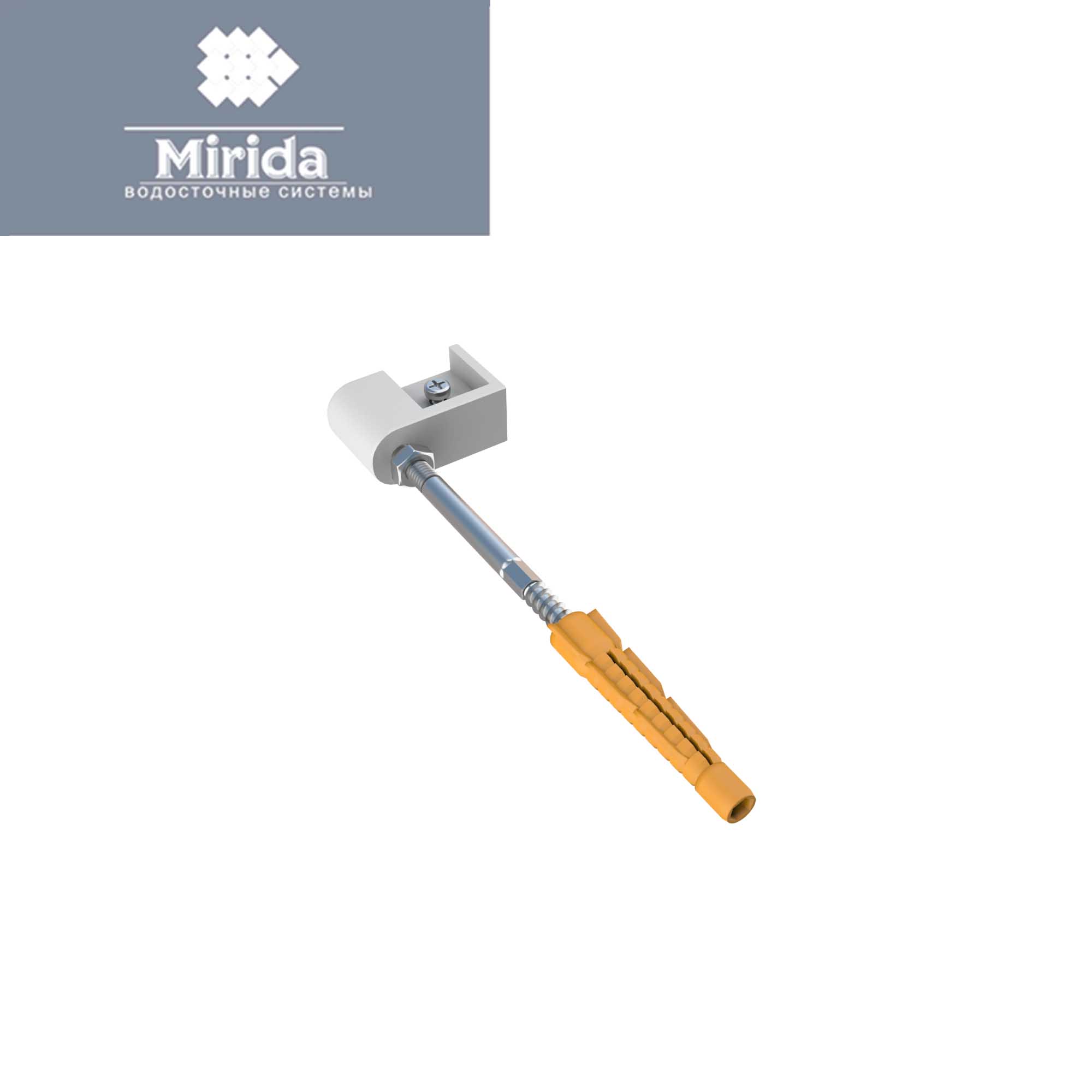 картинка Кронштейн трубы Mirida белый 180 от магазина Альфа Плейс